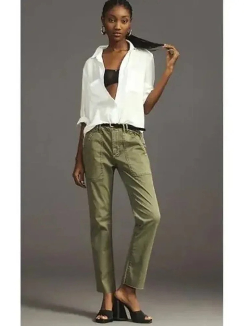 Pilcro Olive Straight-Leg Pants Size 27